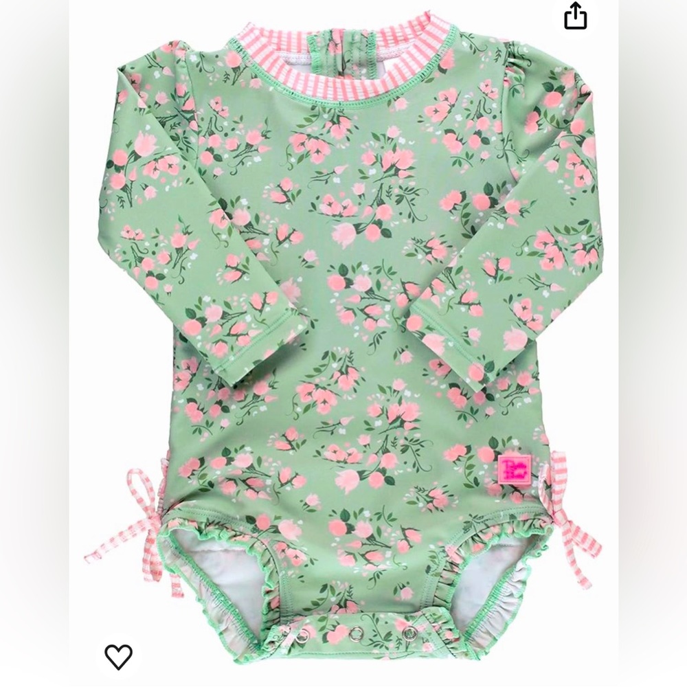 NWT Rufflebutts Long Sleeve Baby Swimsuit, 3-6m